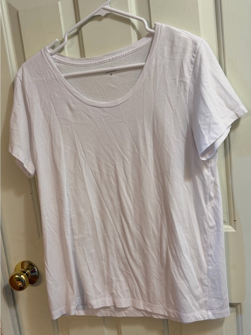 J. Crew White Scoop Neck Short Sleeve Tee | 100% Cotton | M